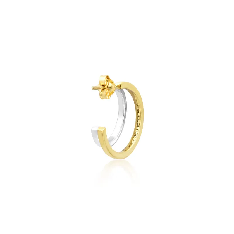 Two-Tone Small Double Hoops