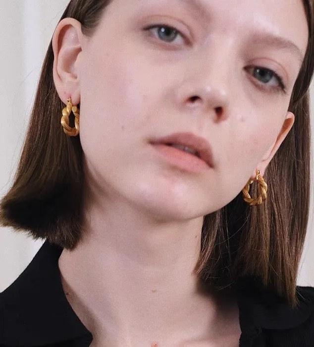 Vintage Styled Braided Hoop Earrings