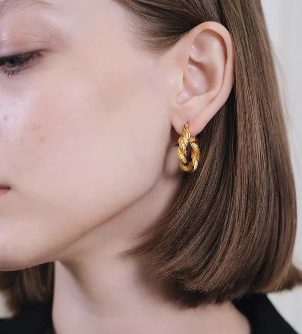 Vintage Styled Braided Hoop Earrings