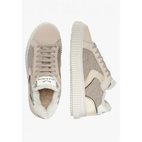 Voile Blanche Lipari Fur Sneaker in Beige