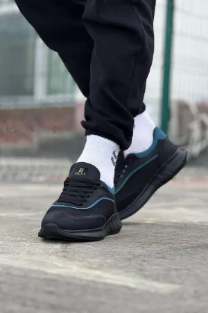 WG062 Charcoal Blue Knitwear Men's Sports Shoes