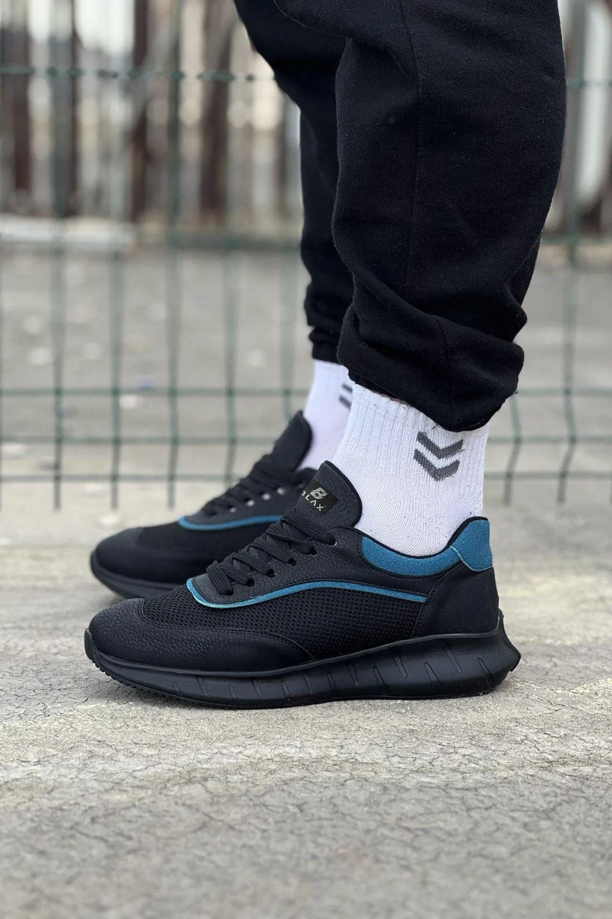 WG062 Charcoal Blue Knitwear Men's Sports Shoes