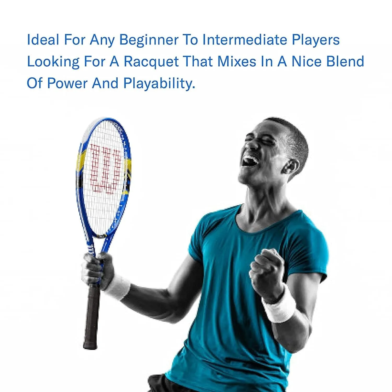 Wilson US Open 103 Tennis Racquet, Blue/Yellow