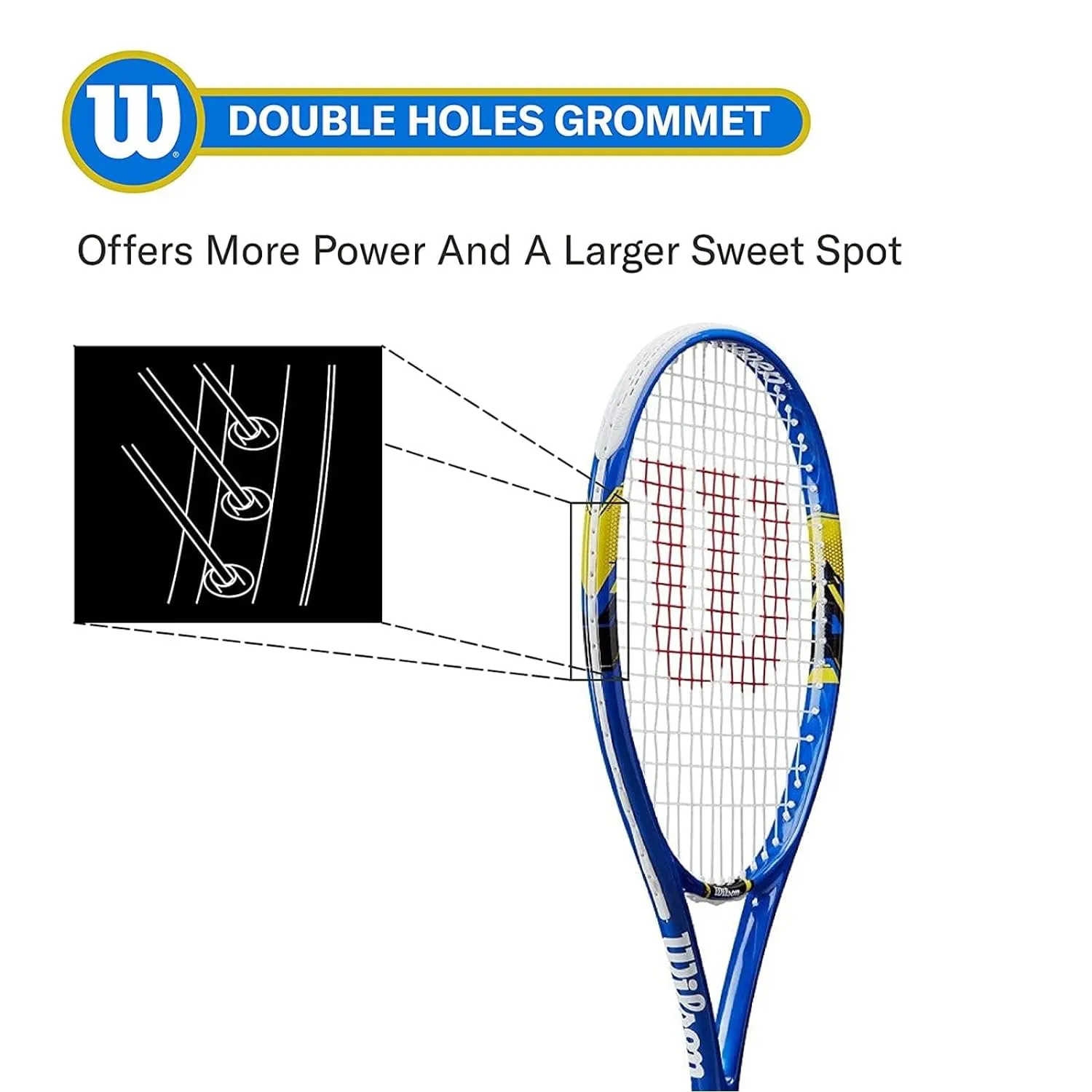 Wilson US Open 103 Tennis Racquet, Blue/Yellow